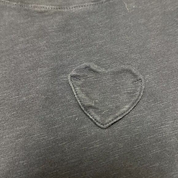 J Crew Girls shortsleeve heart-pocket T-shirt size 3t Basic Tee navy Blue & Gray - Picture 7 of 9